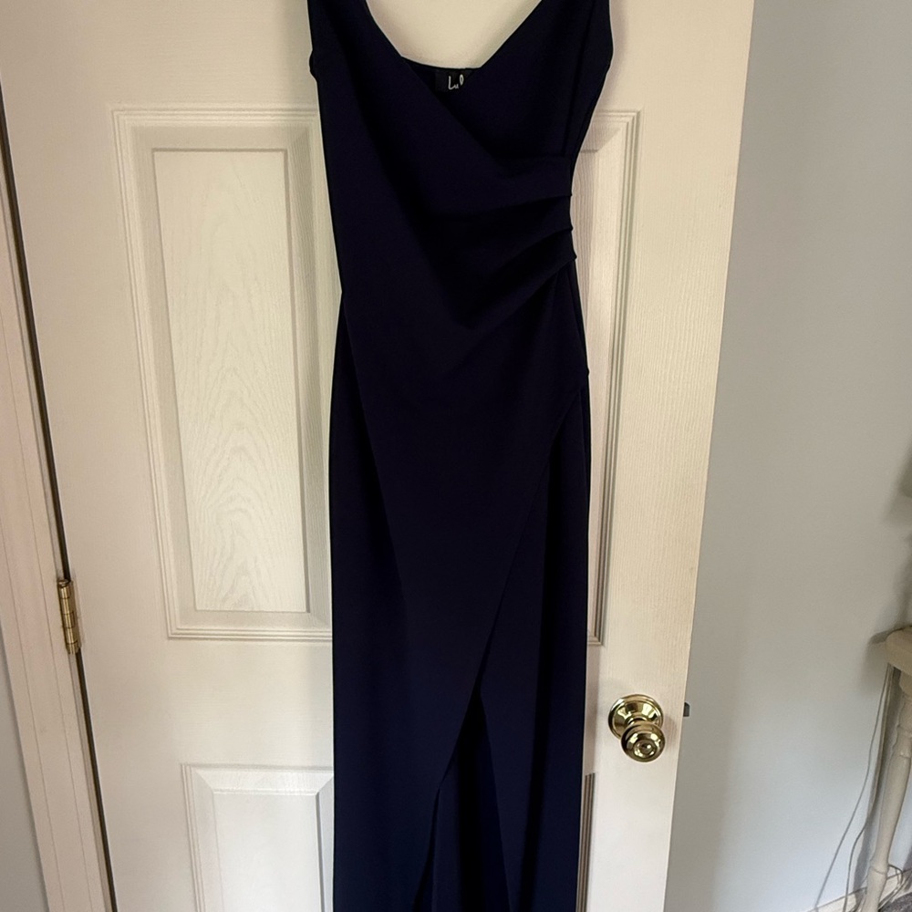 Lulu's Black Spaghetti Strap Slip Gown for Weddings